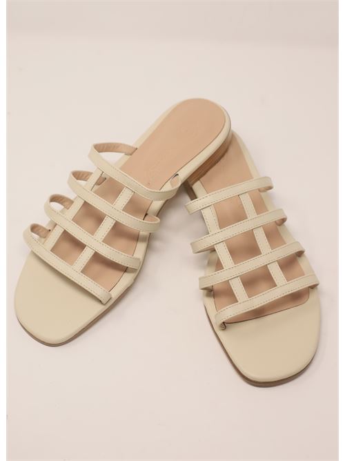 Perforated slipper in ivory leather Da Costanzo | CR3242BEIGE